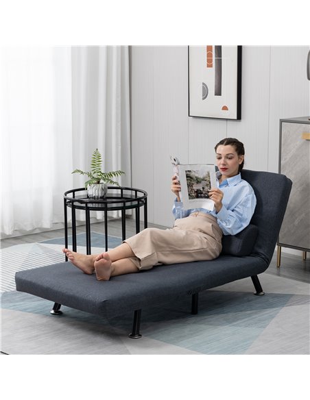 HOMCOM Foldable Single Sofa Bed Sleeper, Dark Grey 833-066V70BK - pic 29917 | FastDaddyshop