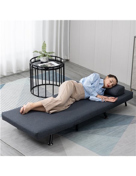 HOMCOM Foldable Single Sofa Bed Sleeper, Dark Grey 833-066V70BK - pic 29918 | FastDaddyshop