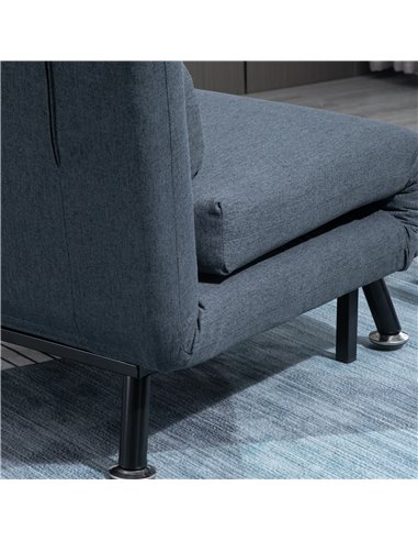 HOMCOM Single Sofa Bed Sleeper, Foldable Portable Pillow Lounge Couch Living Room Furniture, Dark Grey