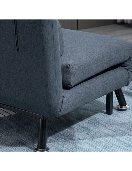 HOMCOM Single Sofa Bed Sleeper, Foldable Portable Pillow Lounge Couch Living Room Furniture, Dark Grey - pic 29922 | FastDaddyshop