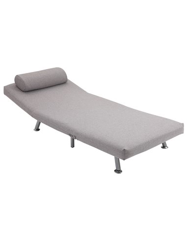HOMCOM Single Sofa Bed Futon Chair Sleeper, Foldable Portable Lounge Couch, Living Room Furniture Grey