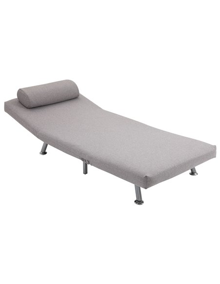HOMCOM Single Sofa Bed Futon Chair Sleeper, Foldable Portable Lounge Couch, Living Room Furniture Grey - pic 29940 | FastDaddyshop