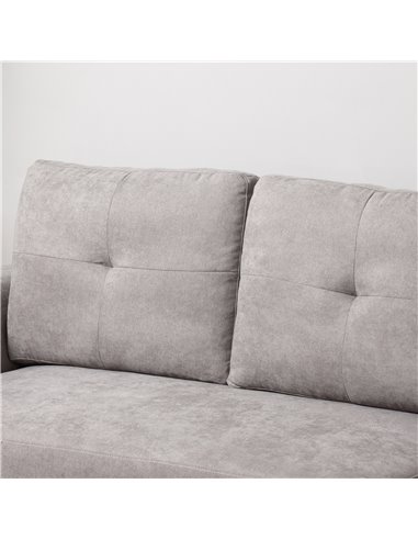 HOMCOM Linen-Look L-Shaped Sofa Bed, Reversible Couch with Storage, Grey
