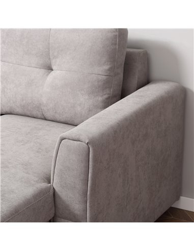 HOMCOM Linen-Look L-Shaped Sofa Bed, Reversible Couch with Storage, Grey