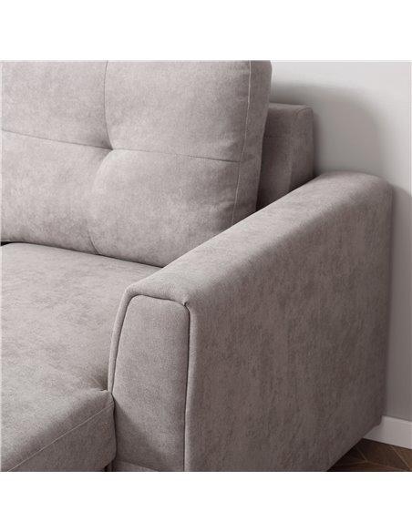 HOMCOM Linen-Look L-Shaped Sofa Bed, Reversible Couch with Storage, Grey - pic 29957 | FastDaddyshop