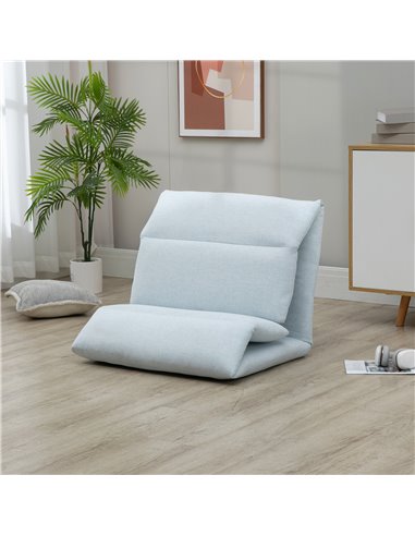 HOMCOM Adjustable Floor Chair with Back Support, Folding Chair Bed, Lazy Sofa Bed for Gaming, Meditation, Reading, Blue