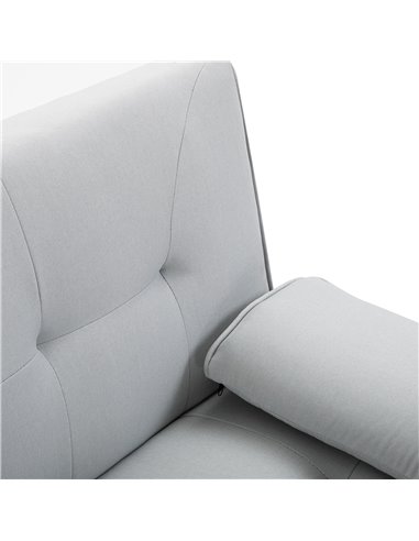 HOMCOM 3 Seater Sofa Bed, Scandinavian Style Recliner with Armrest Cup Holder, Grey