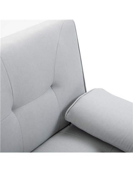 HOMCOM 3 Seater Sofa Bed, Scandinavian Style Recliner with Armrest Cup Holder, Grey - pic 30048 | FastDaddyshop