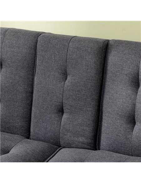 HOMCOM Upholstered Click Clack Sofa Bed, Linen-Feel 3 Seater Sofa Bed with Storage and Cupholders, Grey - pic 30066 | FastDaddyshop