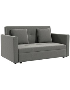 HOMCOM 2 Seater Sofa Bed, Convertible Bed Settee with Cushions, Hidden Storage, Light Grey