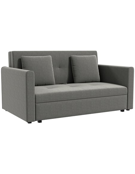 HOMCOM 2 Seater Sofa Bed, Convertible Bed Settee with Cushions, Hidden Storage, Light Grey - pic 30067 | FastDaddyshop