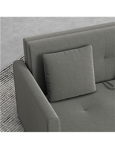 HOMCOM 2 Seater Sofa Bed, Convertible Bed Settee with Cushions, Hidden Storage, Light Grey