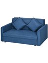 HOMCOM 2 Seater Sofa Bed, Convertible Bed Settee with Cushions, Hidden Storage, Dark Blue