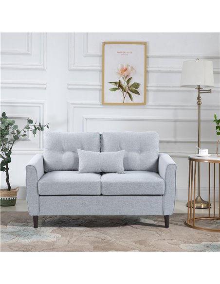 HOMCOM 2 Seat Sofa Loveseat with Tufted Design, Light Grey 833-956V70GY - pic 30133 | FastDaddyshop