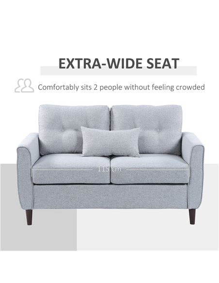 HOMCOM 2 Seat Sofa Loveseat with Tufted Design, Light Grey 833-956V70GY - pic 30134 | FastDaddyshop