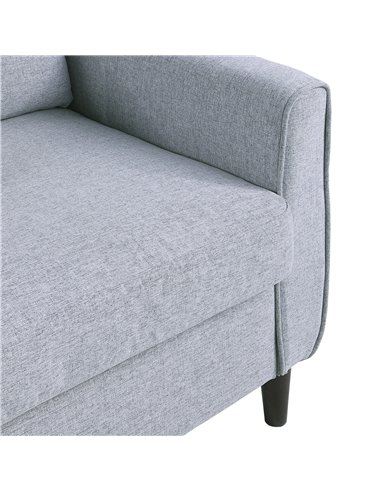 HOMCOM 2 Seat Sofa Double Sofa Loveseat Fabric Wooden Legs Tufted Design for Living Room, Dining Room, Office, Light Grey