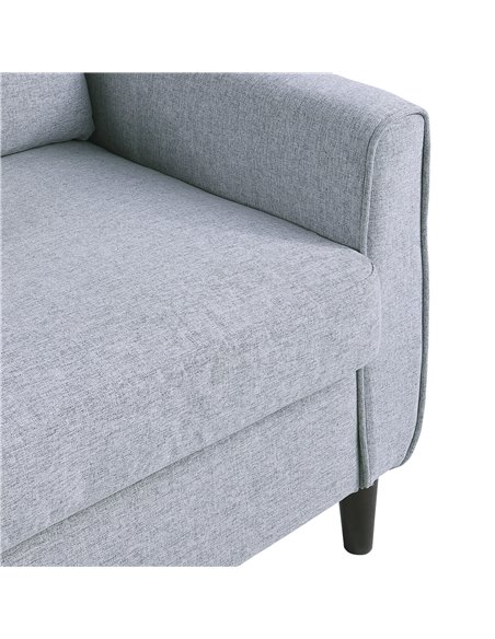HOMCOM 2 Seat Sofa Double Sofa Loveseat Fabric Wooden Legs Tufted Design for Living Room, Dining Room, Office, Light Grey - pic 30137 | FastDaddyshop