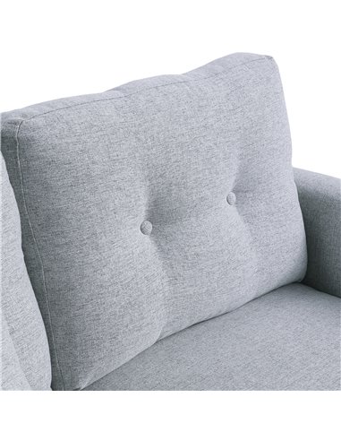 HOMCOM 2 Seat Sofa Double Sofa Loveseat Fabric Wooden Legs Tufted Design for Living Room, Dining Room, Office, Light Grey