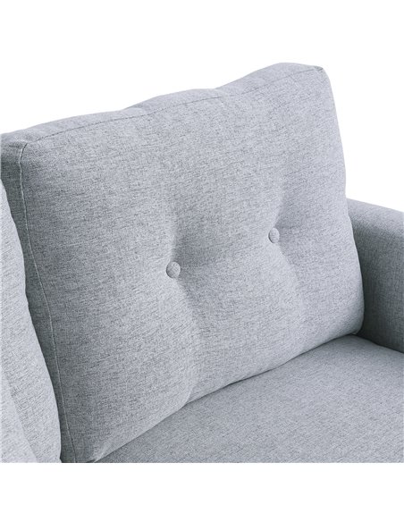 HOMCOM 2 Seat Sofa Double Sofa Loveseat Fabric Wooden Legs Tufted Design for Living Room, Dining Room, Office, Light Grey - pic 30138 | FastDaddyshop