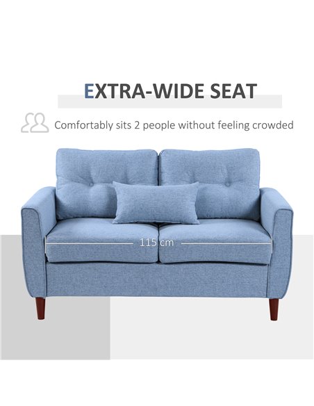 HOMCOM 2 Seat Sofa Loveseat with Tufted Design, Light Blue 833-956V70BU - pic 30142 | FastDaddyshop