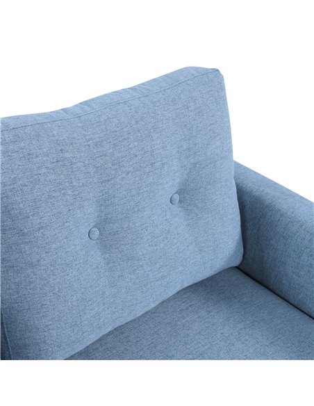 HOMCOM 2 Seat Sofa Double Sofa Loveseat Fabric Wooden Legs Tufted Design for Living Room, Dining Room, Office, Light Blue - pic 30147 | FastDaddyshop