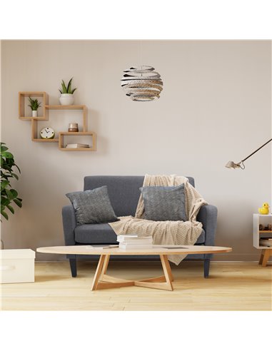 HOMCOM Linen Modern-Curved 2-Seat Sofa Loveseat with Thick Cushion, Wood Legs, Foot Pads, Grey