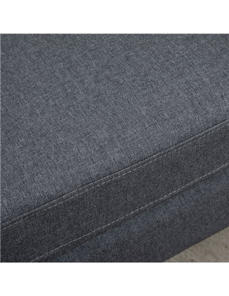 HOMCOM Linen Modern-Curved 2-Seat Sofa Loveseat w/ Thick Cushion Wood Legs Foot Pads Single Compact Home Furniture Grey - pic 30172 | FastDaddyshop
