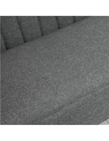 HOMCOM Modern Double Seat Sofa Loveseat Couch 2 Seater Compact Sofa Padded Linen Wood Leg Dark Grey