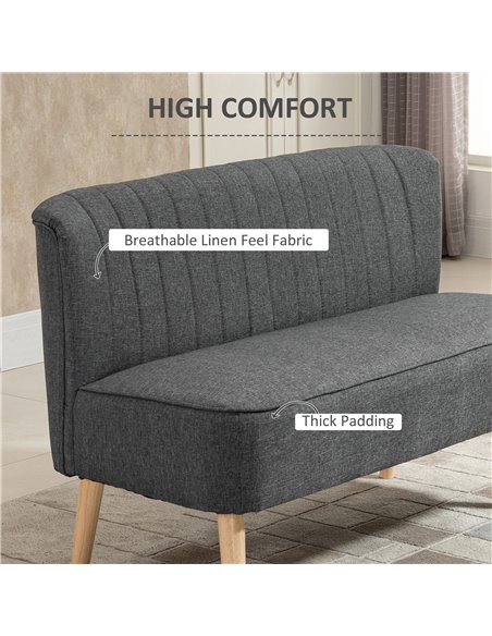 HOMCOM 2 Seater Compact Seat Sofa, Loveseat Couch, Grey 833-524V75GY - pic 30187 | FastDaddyshop