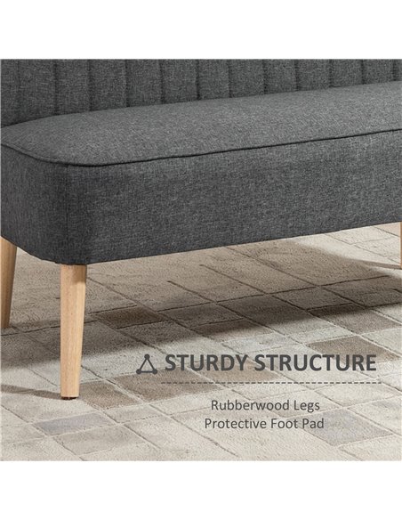 HOMCOM 2 Seater Compact Seat Sofa, Loveseat Couch, Grey 833-524V75GY - pic 30188 | FastDaddyshop