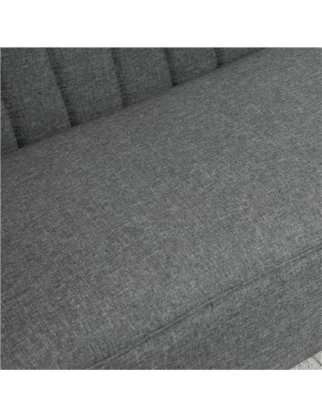 HOMCOM Modern Double Seat Sofa Loveseat Couch 2 Seater Compact Sofa Padded Linen Wood Leg Grey - pic 30191 | FastDaddyshop
