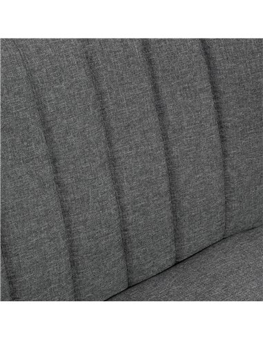 HOMCOM Modern Double Seat Sofa Loveseat Couch 2 Seater Compact Sofa Padded Linen Wood Leg Grey