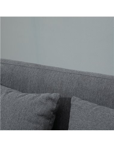 HOMCOM 2-Seat Loveseat Sofa Chenille Fabric Upholstered Couch with Rubberwood Legs, Grey