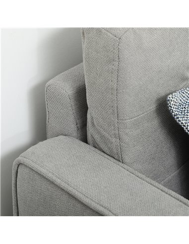 HOMCOM Modern 2 Seater Sofa with Hidden Storage, 117cm Tufted Cotton Couch, Compact Loveseat Sofa with Wood Legs, Light Grey