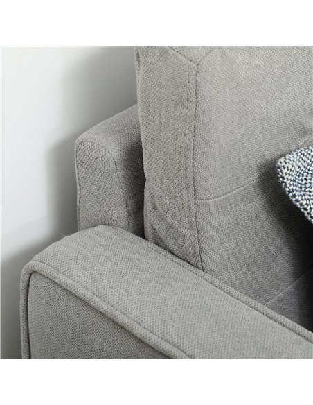 HOMCOM Modern 2 Seater Sofa with Hidden Storage, 117cm Tufted Cotton Couch, Compact Loveseat Sofa with Wood Legs, Light Grey - pic 30255 | FastDaddyshop