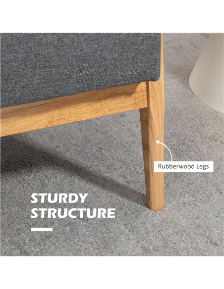 HOMCOM Modern 2-Seat Sofa with Rubberwood Legs, Dark Grey 833-913V70CG - pic 30269 | FastDaddyshop