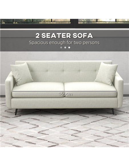 HOMCOM 165cm Modern Fabric 2 Seater Sofa, Beige 839-730V70BG - pic 30286 | FastDaddyshop