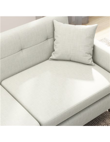 HOMCOM 165cm 2 Seater Sofa for Living Room, Modern Fabric Couch, Tufted Loveseat Sofa Settee w/ Steel Legs, 2 Storage Pockets, B - pic 30290 | FastDaddyshop