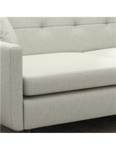 HOMCOM 165cm 2 Seater Sofa for Living Room, Modern Fabric Couch, Tufted Loveseat Sofa Settee w/ Steel Legs, 2 Storage Pockets, B