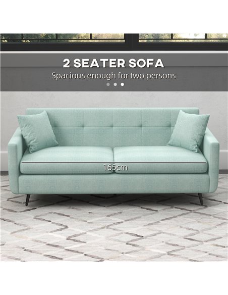 HOMCOM 165cm Modern Fabric 2 Seater Sofa, Blue 839-730V70LB - pic 30295 | FastDaddyshop
