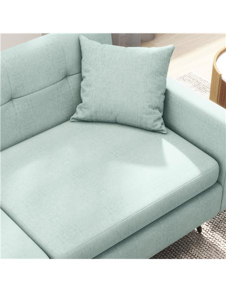 HOMCOM 165cm 2 Seater Sofa for Living Room, Modern Fabric Couch, Tufted Loveseat Sofa Settee w/ Steel Legs, 2 Storage Pockets, B - pic 30299 | FastDaddyshop