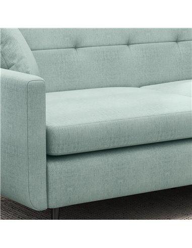 HOMCOM 165cm 2 Seater Sofa for Living Room, Modern Fabric Couch, Tufted Loveseat Sofa Settee w/ Steel Legs, 2 Storage Pockets, B