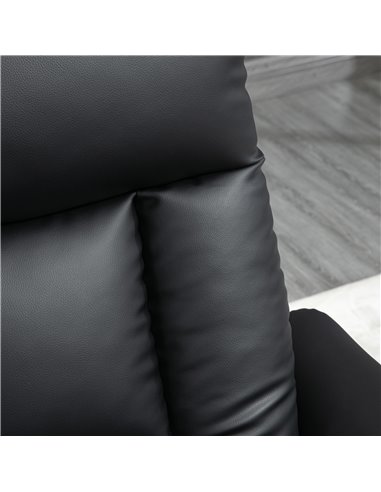 HOMCOM Power Lift Chair, PU Leather Recliner Sofa Chair for Elderly with Remote Control, Side Pocket, Black