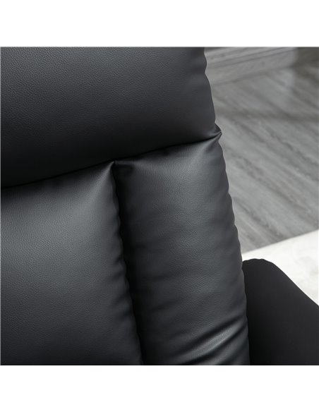 HOMCOM Power Lift Chair, PU Leather Recliner Sofa Chair for Elderly with Remote Control, Side Pocket, Black - pic 30336 | FastDaddyshop