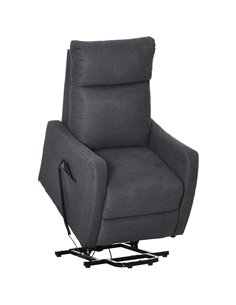 HOMCOM Fabric Power Lift Chair for Elderly with Heavy Duty Motor, Remote Control, Side Pocket, Grey