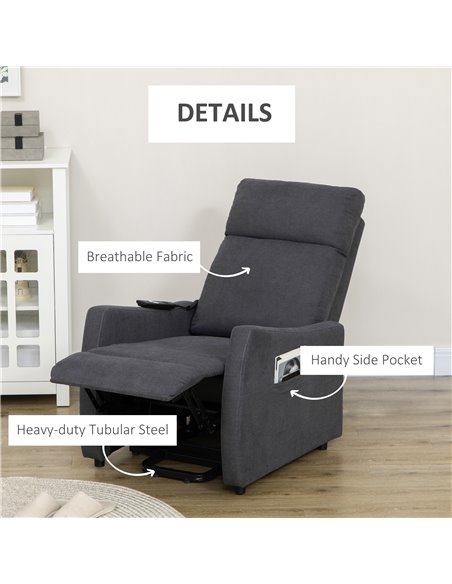 HOMCOM Fabric Power Lift Chair for Elderly with Heavy Duty Motor, Grey 713-106V70 - pic 30340 | FastDaddyshop
