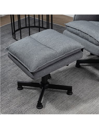 HOMCOM Swivel Massage Recliner Chair and Footstool with Remote Control, Timer and Steel Base, Grey