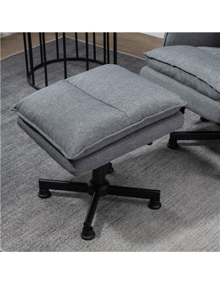 HOMCOM Swivel Massage Recliner Chair and Footstool with Remote Control, Timer and Steel Base, Grey - pic 30379 | FastDaddyshop
