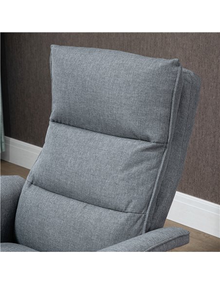 HOMCOM Swivel Massage Recliner Chair and Footstool with Remote Control, Timer and Steel Base, Grey - pic 30380 | FastDaddyshop