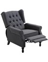 HOMCOM Recliner Armchair, Wingback Chair with Button Tufted Back and Footrest, Dark Grey